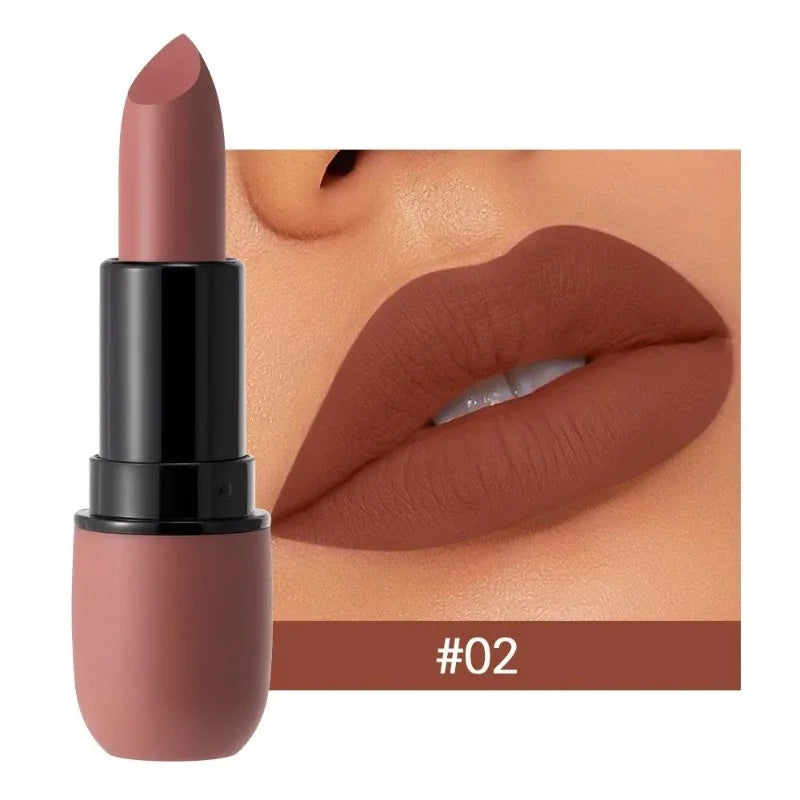 6-Color Matte Velvet Sexy Lipstick Waterproof Long-Lasting Nude Brown Lipstick Smooth High Pigment Profissional Lipgloss Makeup Pi-Mart