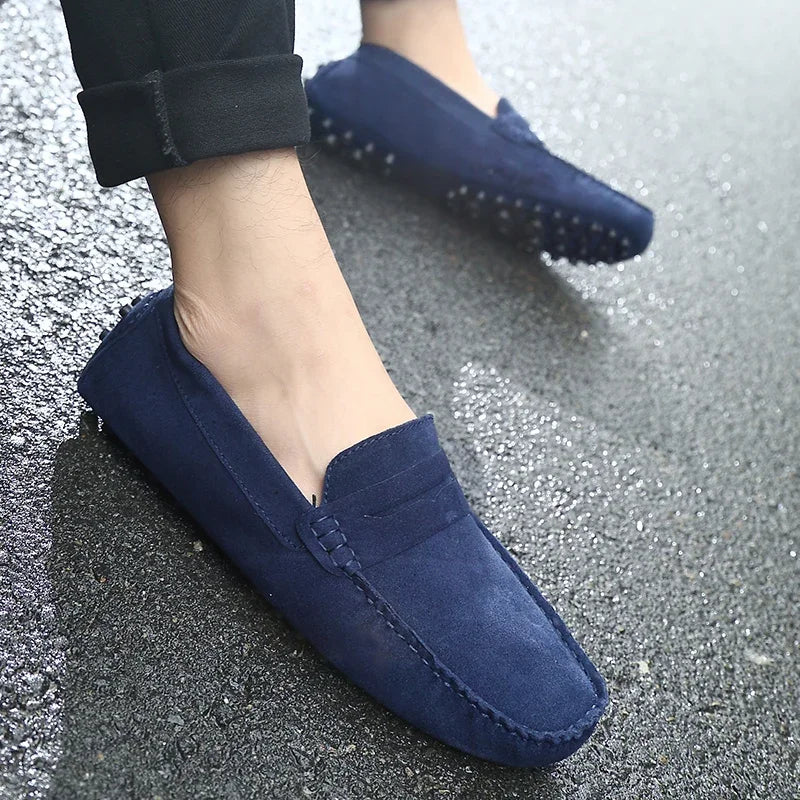 Men Casual Shoes Fashion Men Shoes Handmade Suede Genuine Leather Mens Loafers Moccasins Slip On Men's Flats Male Driving Shoes Pi-Mart