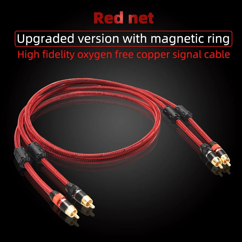 Hi-Fi Fine RCA Cable High Quality 4N OFC HIFI 2RCA-2RCA Male to Male Audio Cable Main Core Independent Shielding One Pair Pi-Mart
