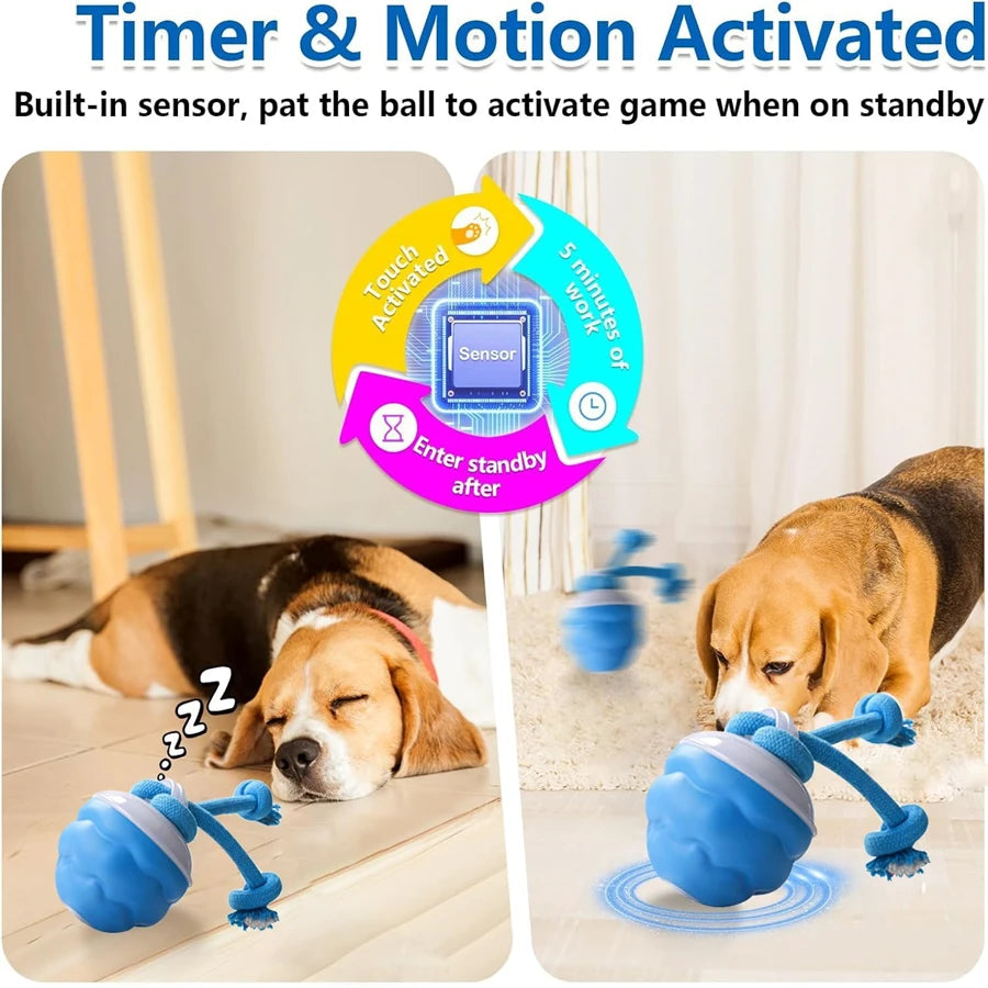 Intelligent Dog Toy Ball Electronic Interactive Cat Toy Usb Automatic Moving Bouncing Ball For Large Medium Dog Holiday Pet Gift Pi-Mart