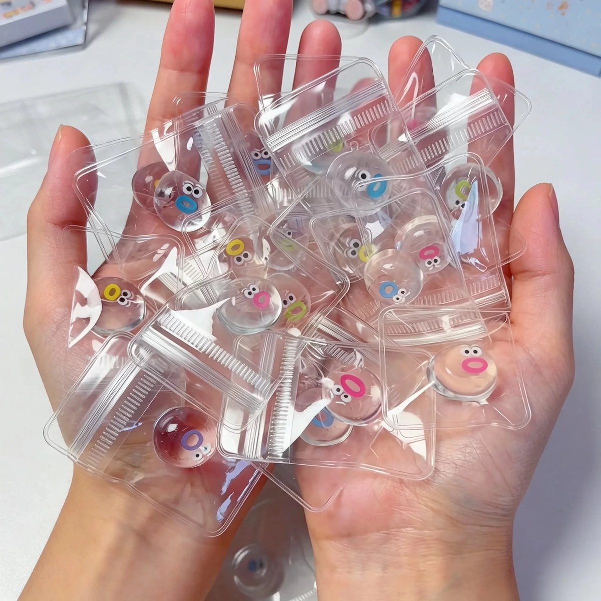 10/20/30Pcs Mini DIY Squishies Expression Squeeze Fidget Toy Emotion Fidget Poppers Sensory Fidget Toys Cute Desk Accessory Gift Pi-Mart