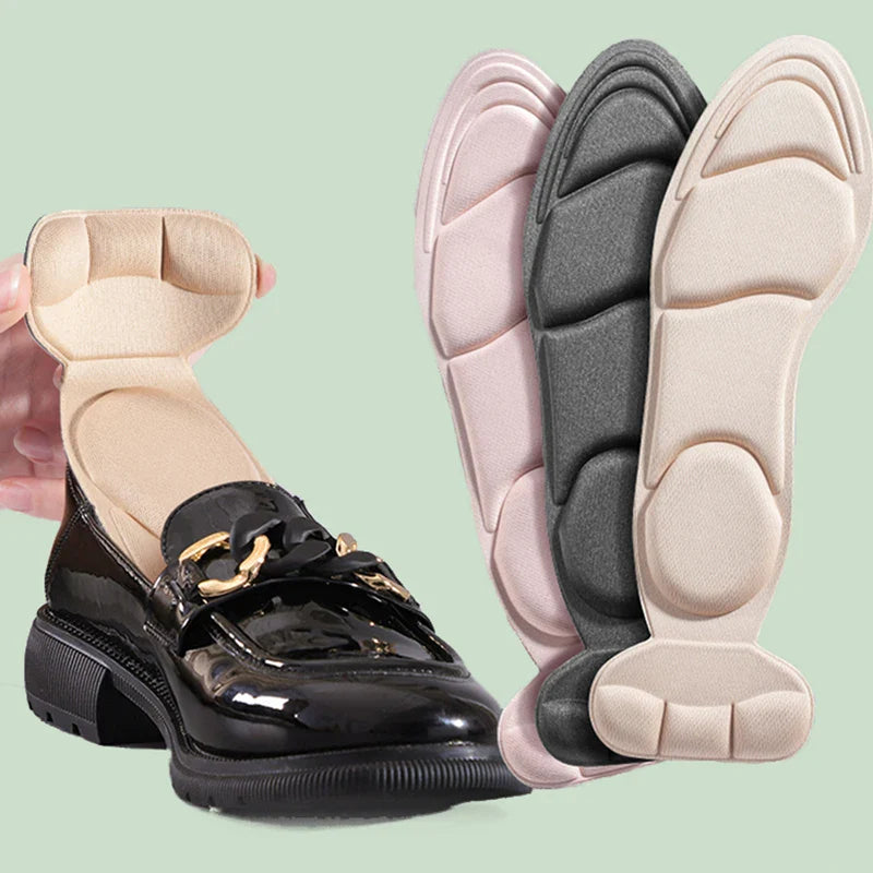 Memory Foam Insoles Women High-heel Shoes Insoles Anti-slip Cutable Insole Comfort Breathable Heel Protection Massage Shoe Pads LadyShow.Store