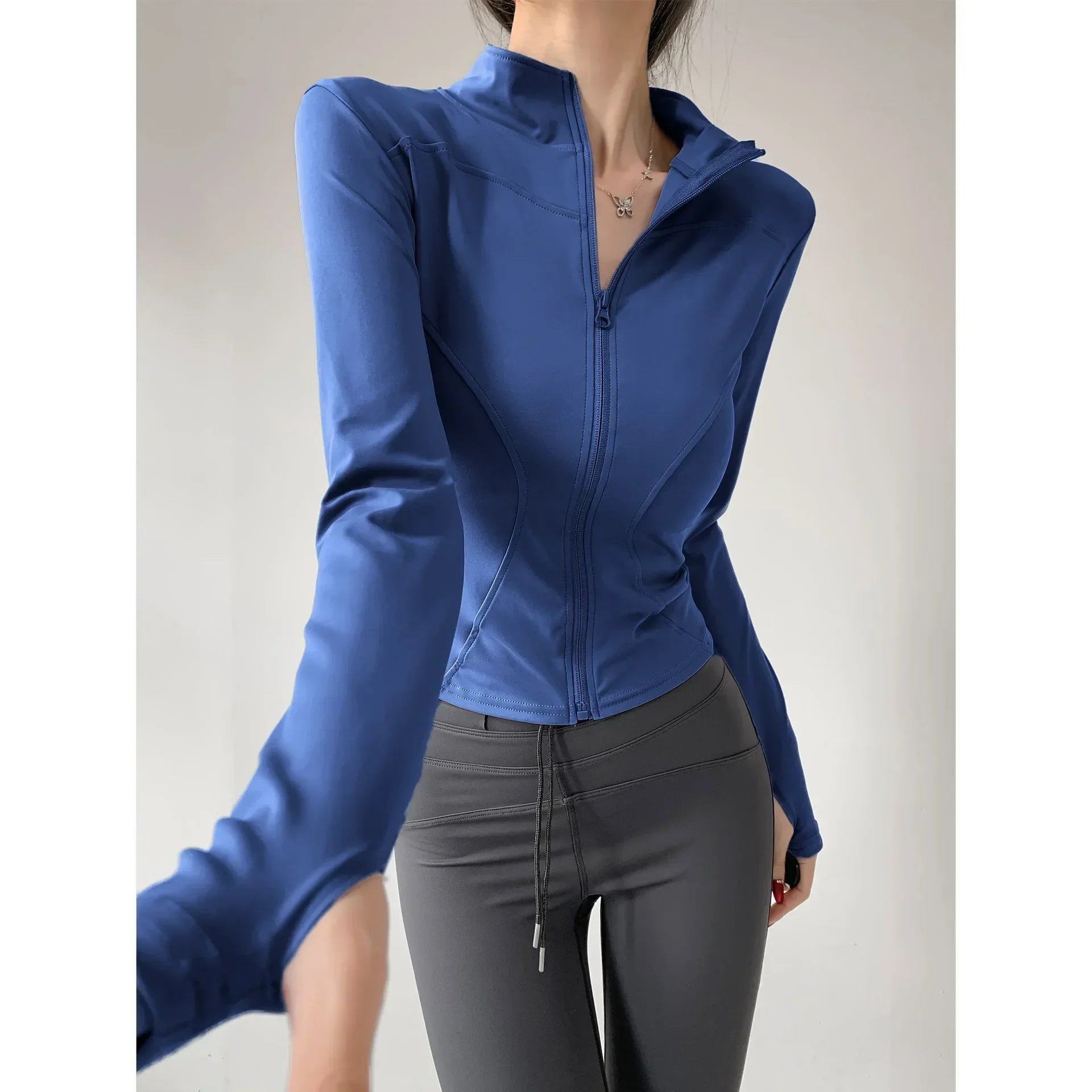 Sun Quick Drying Sports Coat Women's Tight Top Yoga Jacket Long Sleeve Zipper Jacket Running Fitness Women's Jacket S-3XL LadyShow.Store