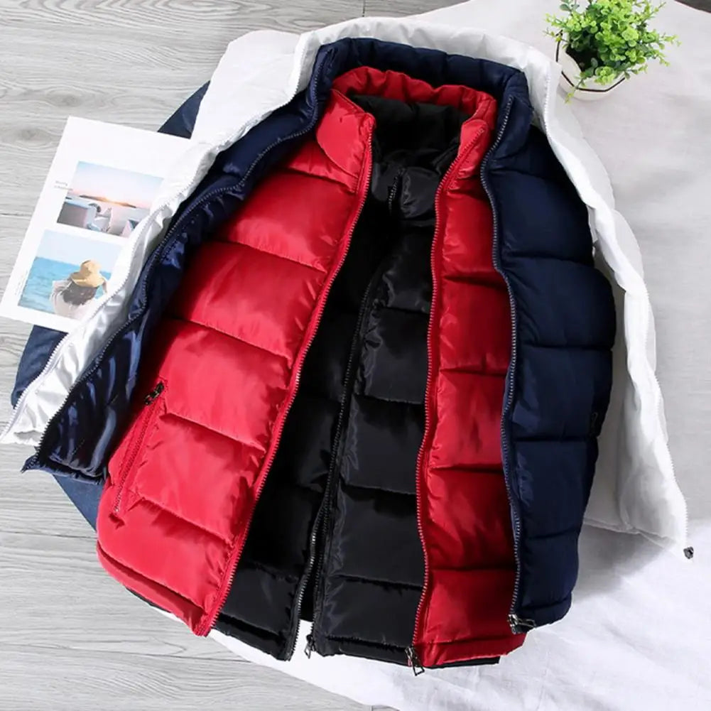 Men Vest Jacket Men Slim Fit Stand Collar Sleeveless Puffer Jackets Winter Casual Waistcoat Men Warm Coat Cold Weather Outerwear Pi-Mart