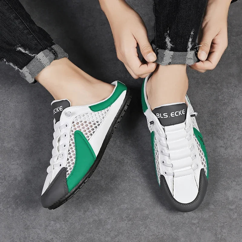 Men's Fashion Soft-soled Half Slippers Summer Men Trendy Bottom Casual Shoes Soft Sole Sneakers Zapatos De Hombre Plus Size 48 Pi-Mart