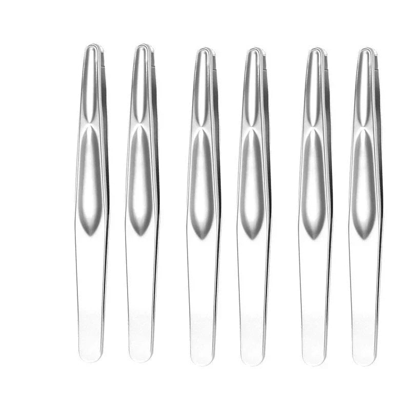 Stainless Steel Round Head Tweezers Eyebrow Tweezers Hair Removal Tweezers Suitable for Men and Woman Gifts Tri Light Beauty