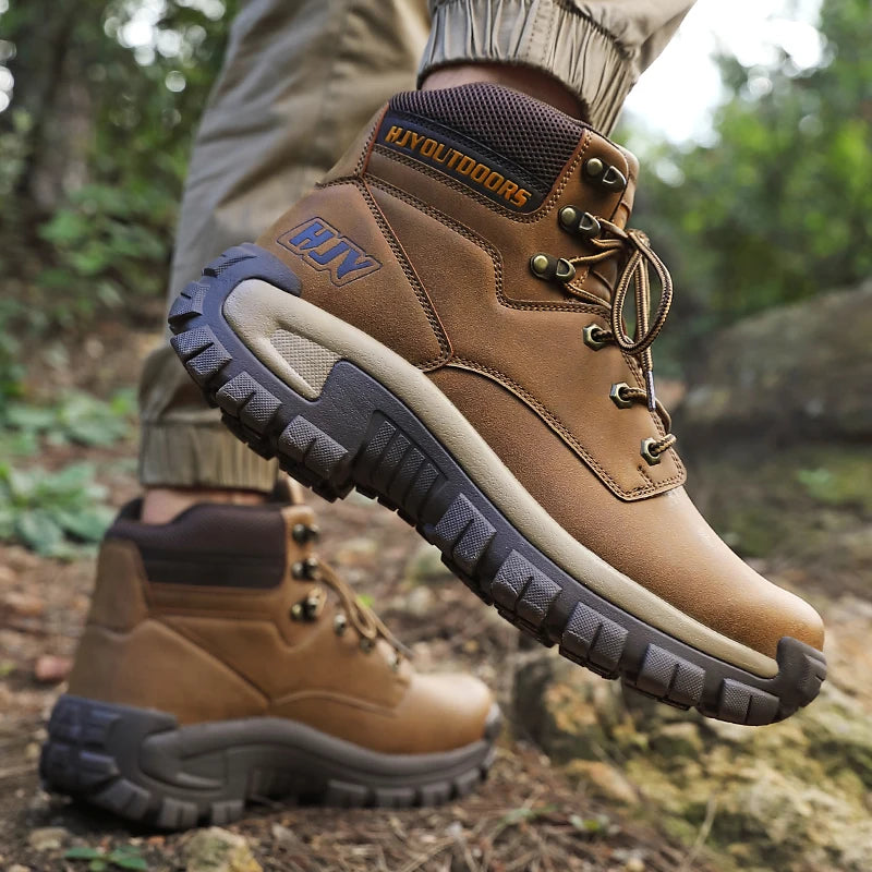 New Men's Boots Fashion Outdoor Boots Breathable Hiking Boots Autumn Shoes Sneakers Lightweight Non-slip Men Desert Ankle Boots Pi-Mart