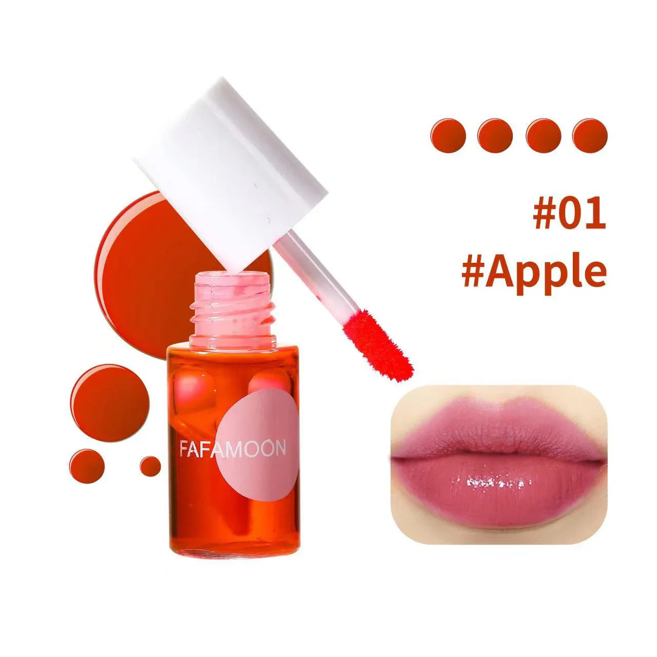 4 color Fruity Lip Tint Water Gloss Tint,Moisturizing Waterproof Liquid Lipstick, Non-Stick,High Pigment,Long-Lasting Colors LadyShow.Store