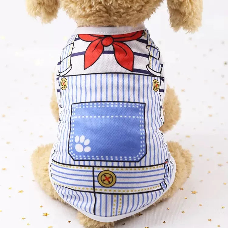 Pet Dog Clothes Cartoon Clothing Puppy Dogs Soft Vests Summer Shirt Casual T-Shirt for Small Pet Supplies Pi-Mart