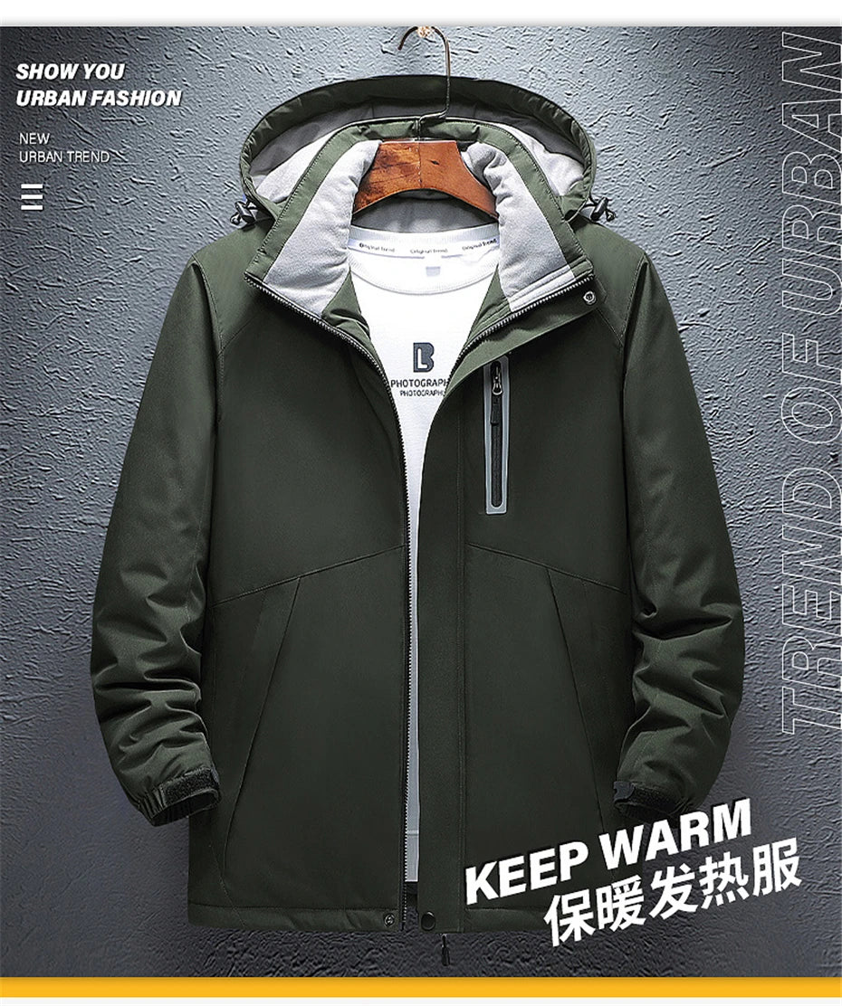 Heating Jackets Men Winter Warm Heated Windbreaker 8 Zones Electric Heated Coat Waterproof Coat Plus Size 5XL Outerwear Male Pi-Mart