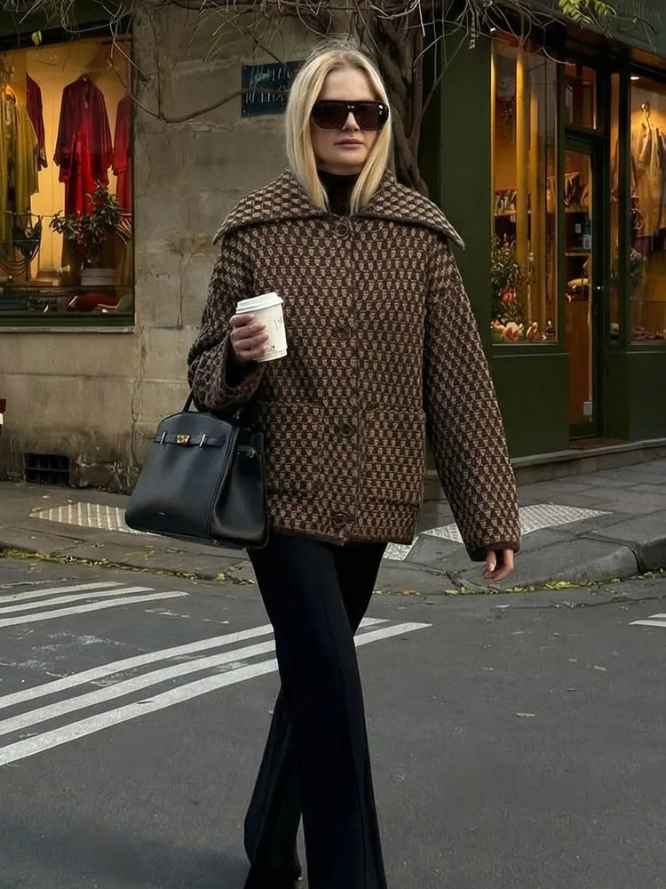 HH 2026 Spring Jacket For Women Loose Casual Knitted Cardigans Lapel Single Breasted Long Sleeve Sweater Coat High Street Tops LadyShow.Store