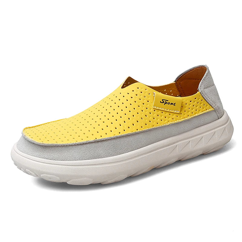 2026 New Men's Casual Shoes Fashion Comfortable Men's Shoes High Quality Leather Men Driving Shoes Handmade Flat Shoes Size 46 Pi-Mart