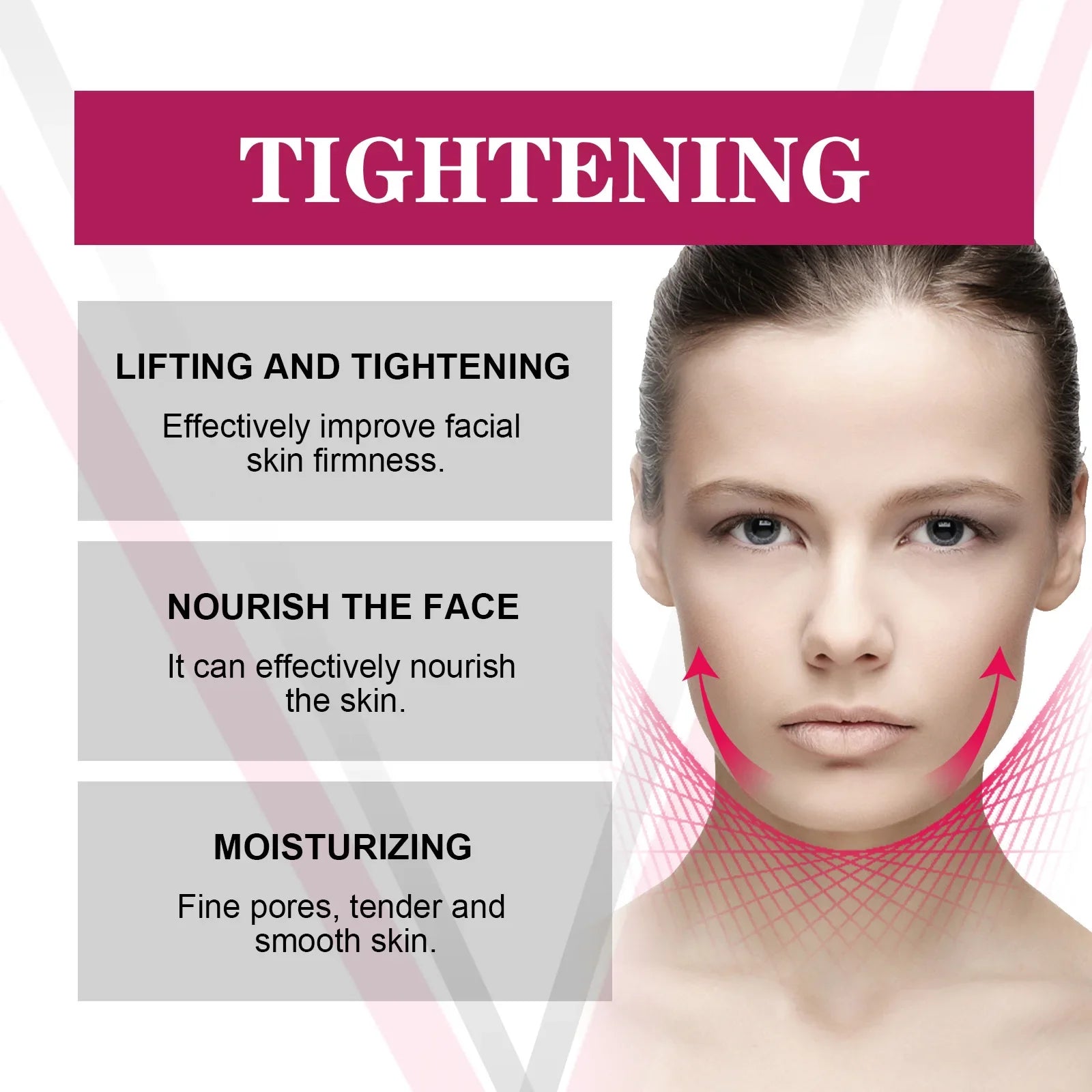 V-Shaped Face Cream Lift Firm Tighten Remove Double Chins To Create A Small V Slim-ming Face Anti Agin-g Beauty Massage Products Tri Light Beauty
