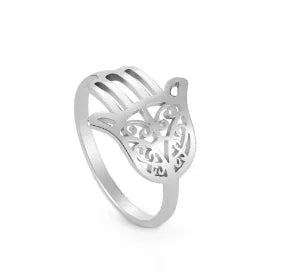 Stainless Steel Ring for Women Inlaid Zircon Rings Waterproof Romantic Fashion Jewelry Pi-Mart