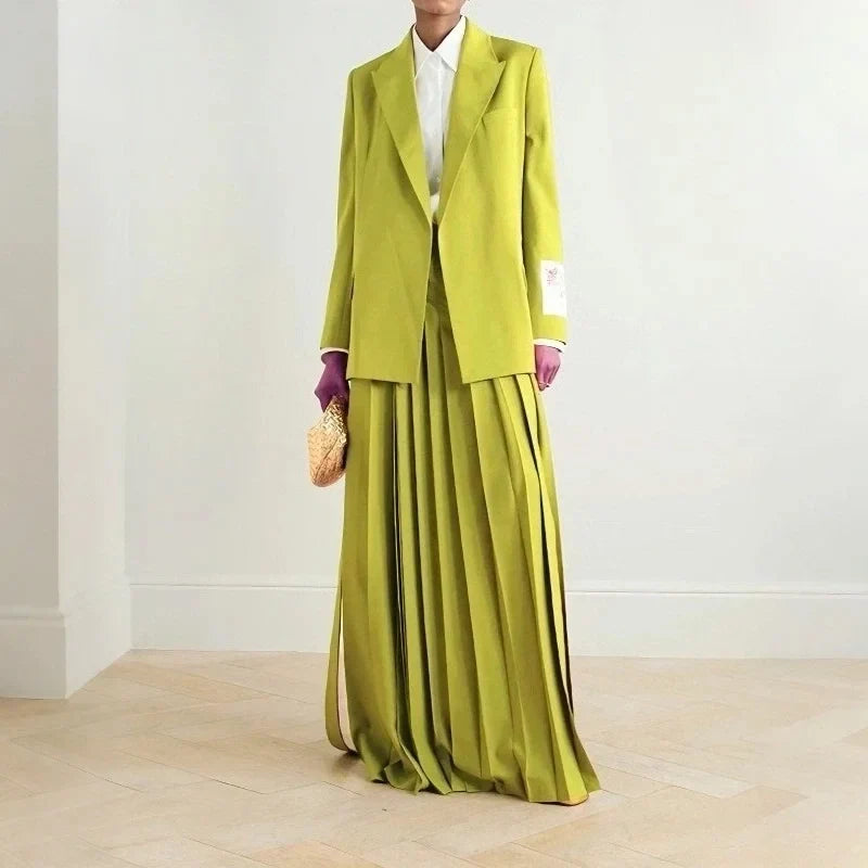 Modigirl Trendy Stylish Green Blazer Jacket for Women 2025 Fashion Spring Autumn Winter Loose Clothing Luxury Blazers Coat Woman LadyShow.Store
