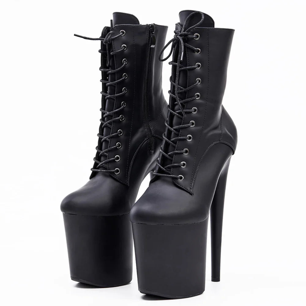 Stripper 8" Platform Lace Up Cтрипы Pole Dance Ankle High Boots In Stock Fast Shipping Size36-43 LadyShow.Store