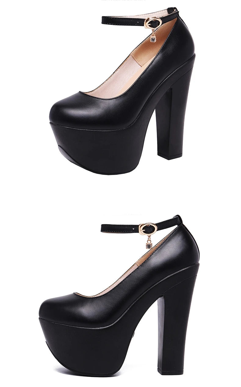 15cm Small Size 32-43 Thick Bottom Gold Red Wedding Shoes Women Platform Pumps 2026 Fall Block Super High Heels Shoes Model Pi-Mart
