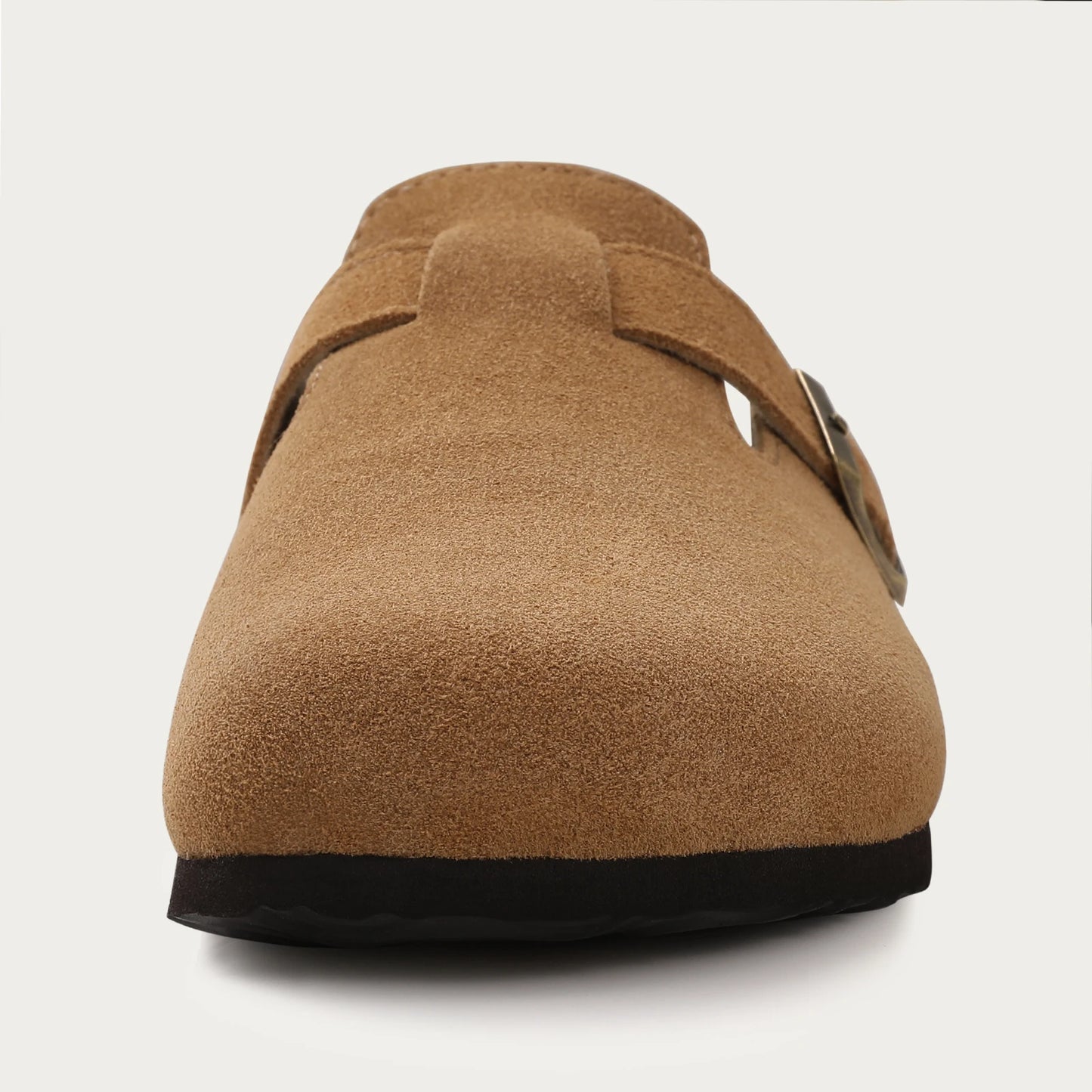 Comwarm Buckle Clogs For Women Men New Genuine Suede Clogs with Arch Support Soft Cork Footbed Mules Fashion Thick Beach Sandals Pi-Mart
