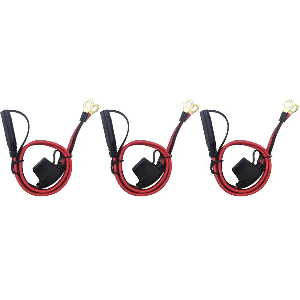 Charger Cable For Motorcycle Battery Terminal To SAE Quick Extension Cable With 10A Fuse O Connector Battery Charger Adapter Pi-Mart