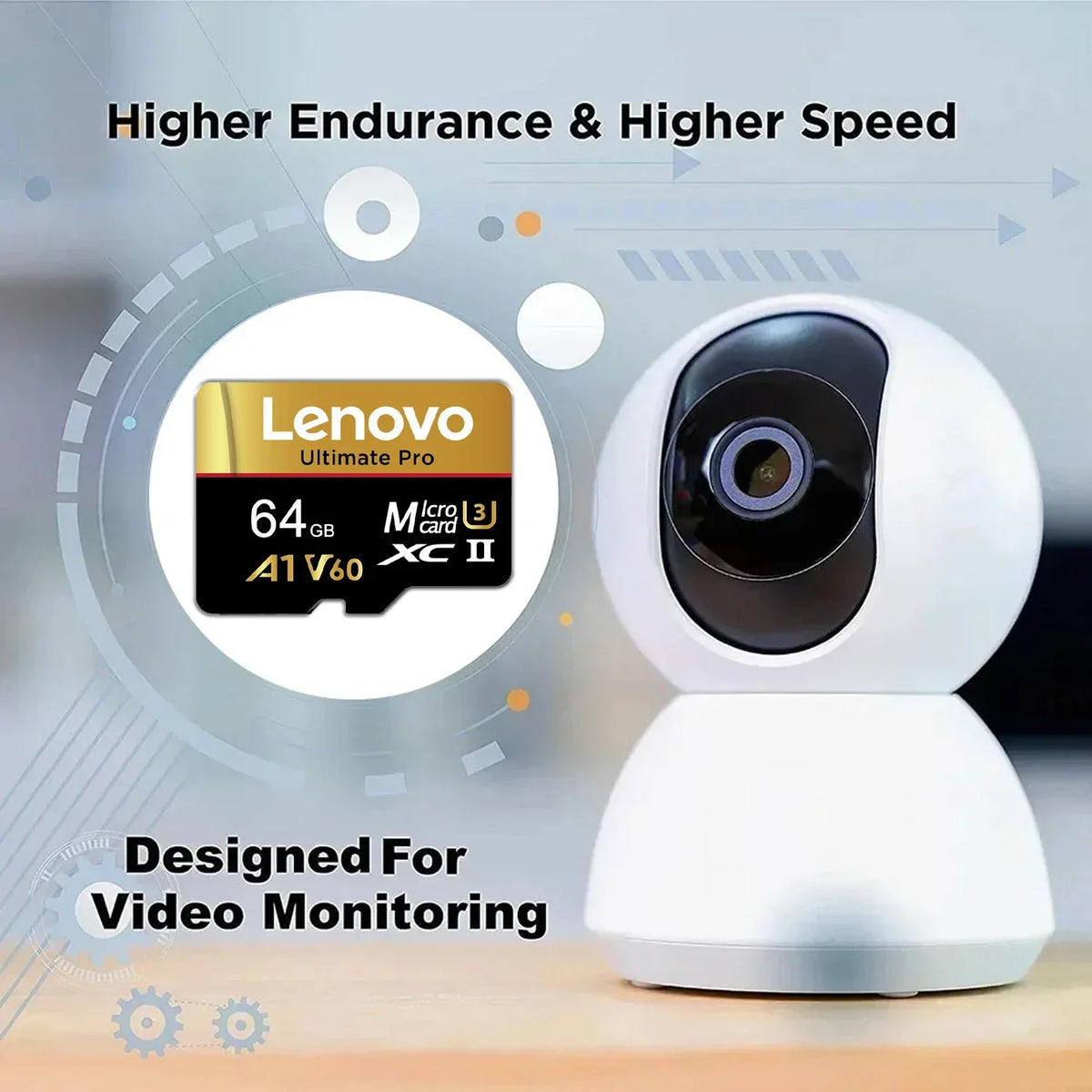 Lenovo 1TB Memory Card Stable Performance for Camera Surveillance Devices High Speed Micro TF SD Memory Card 512GB 256GB 128GB Pi-Mart