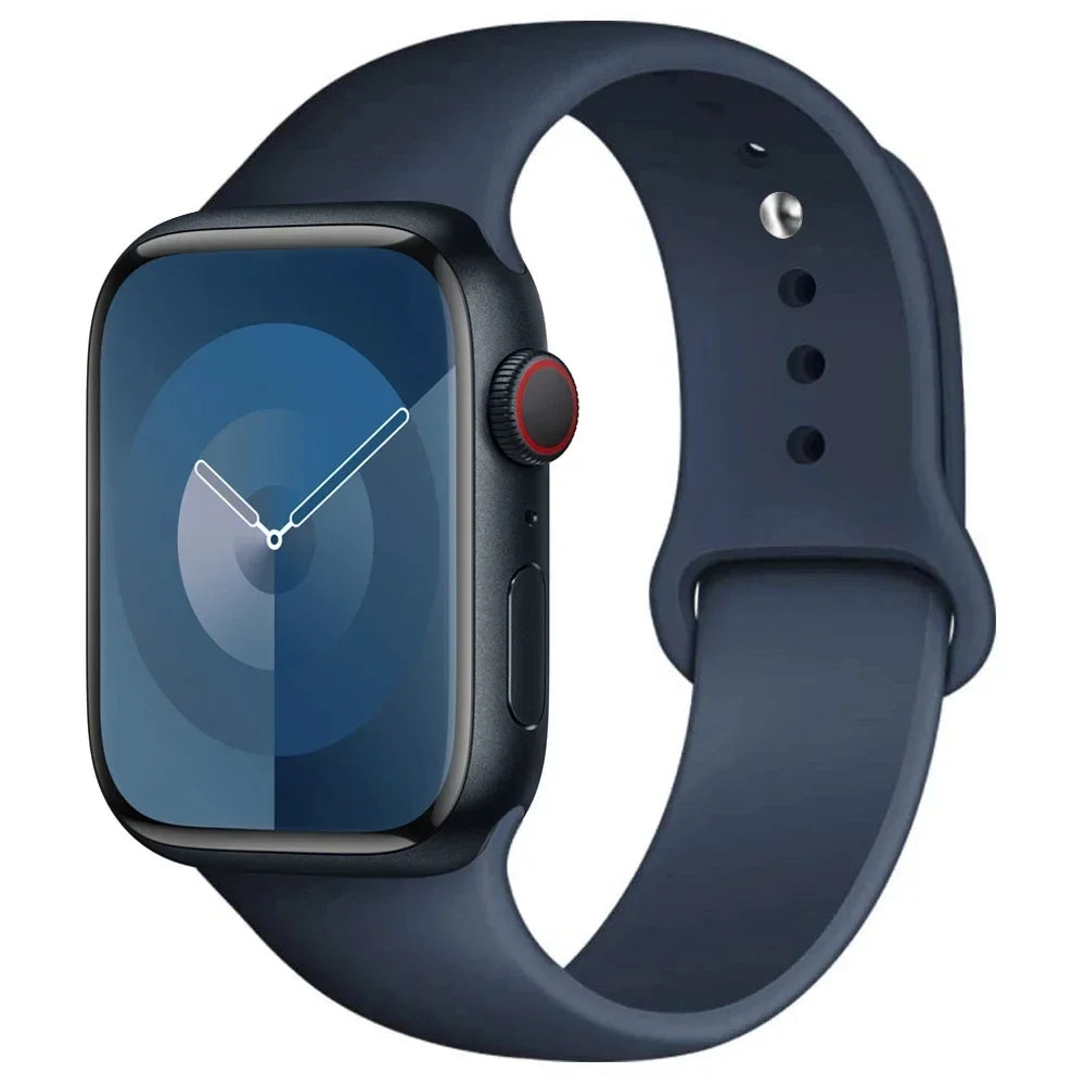 Silicone Band For Apple Watch strap 44mm 45mm 40mm 41mm 42-38mm 45 mm sport bracelet iwatch series 8 7 6 5 4 3 SE 9 Ultra 2 49mm LadyShow.Store