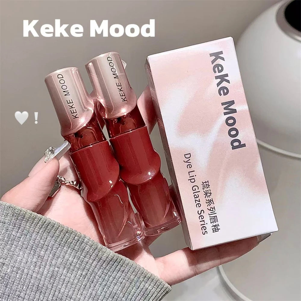 Crystal Nude Gray Glossy Lip Stain Mirror Korean Lip Glaze Sheer Nude Glitter Lip Tint Watery Shine Plumping Lipgloss Cosmetics Pi-Mart