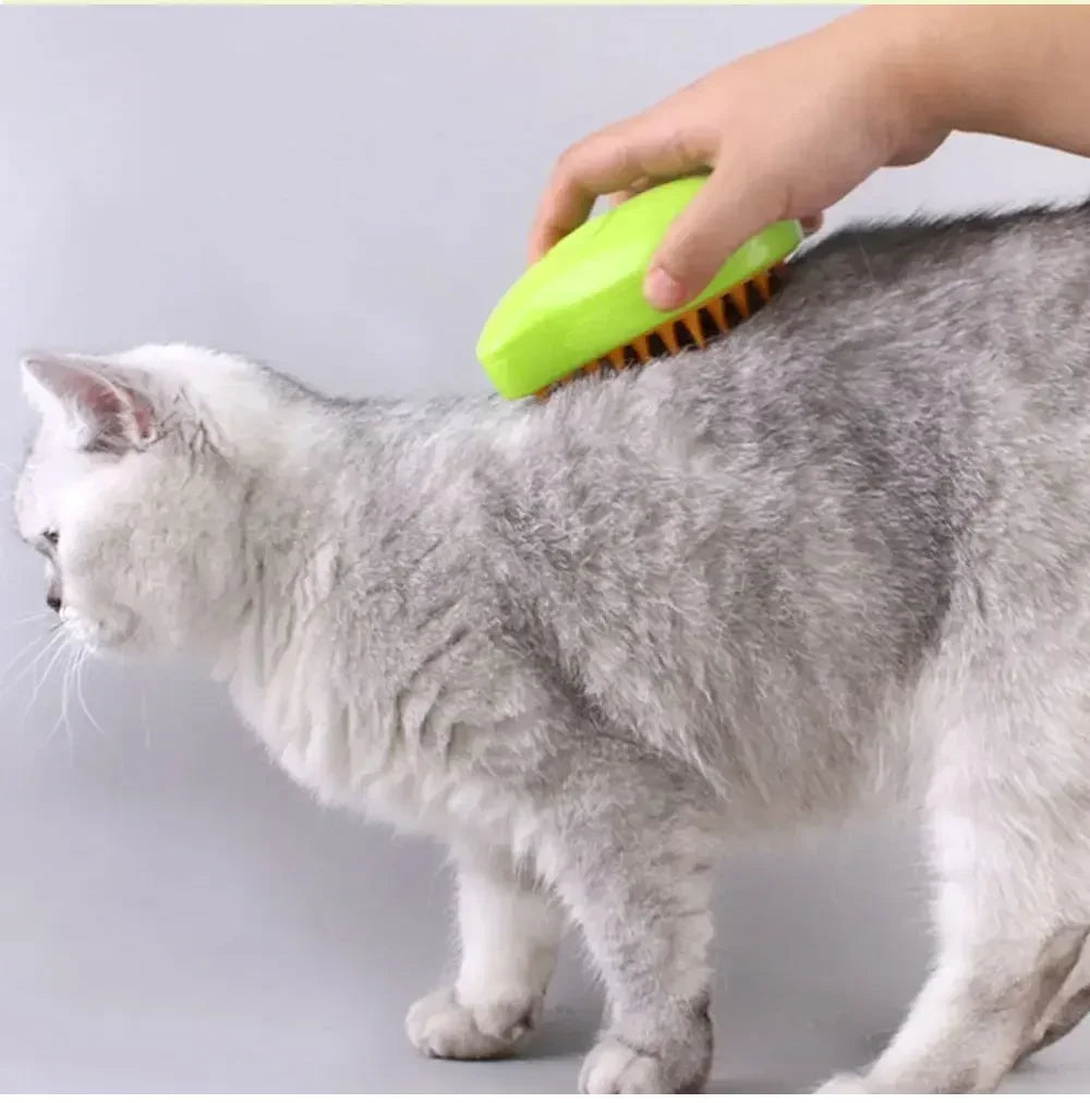 Dog Cat Steamy Brush Steam Brush Electric Sprayer for Massage Pet Grooming Tool Shedding 3 in 1 Electric Sprays Massage Combs Pi-Mart