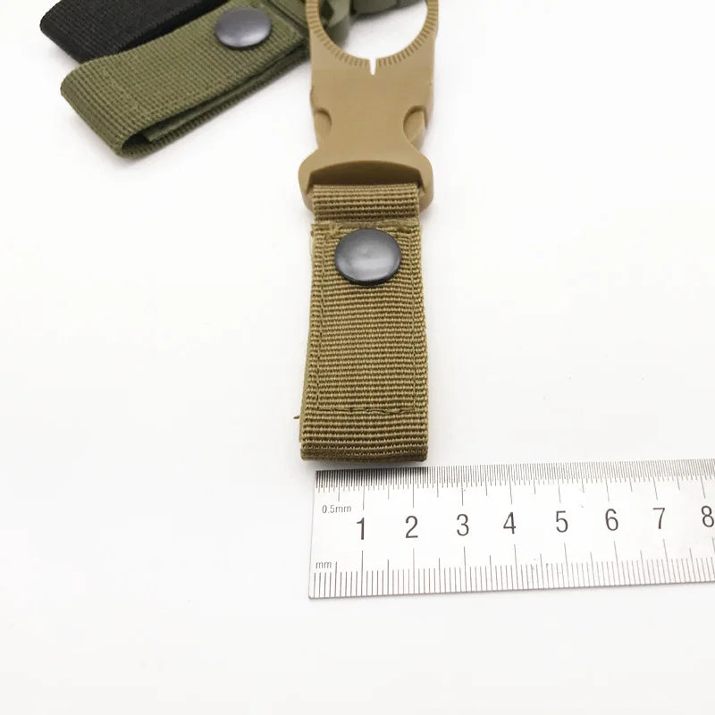 Webbing Water Bottle Holder Climbing Carabiner Belt Backpack Hanger Hooks Clip Multifunction Water Bottle Nylon Buckle Hook Clip Pi-Mart