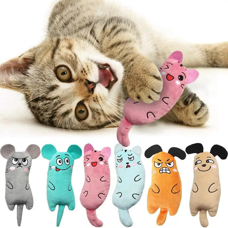 Funny Pet Plush Catnip Toy Cat Expressive Mouse Toys Interactive Cat Toy Kitten Bite Resistance Toy Pet Accessories Pi-Mart