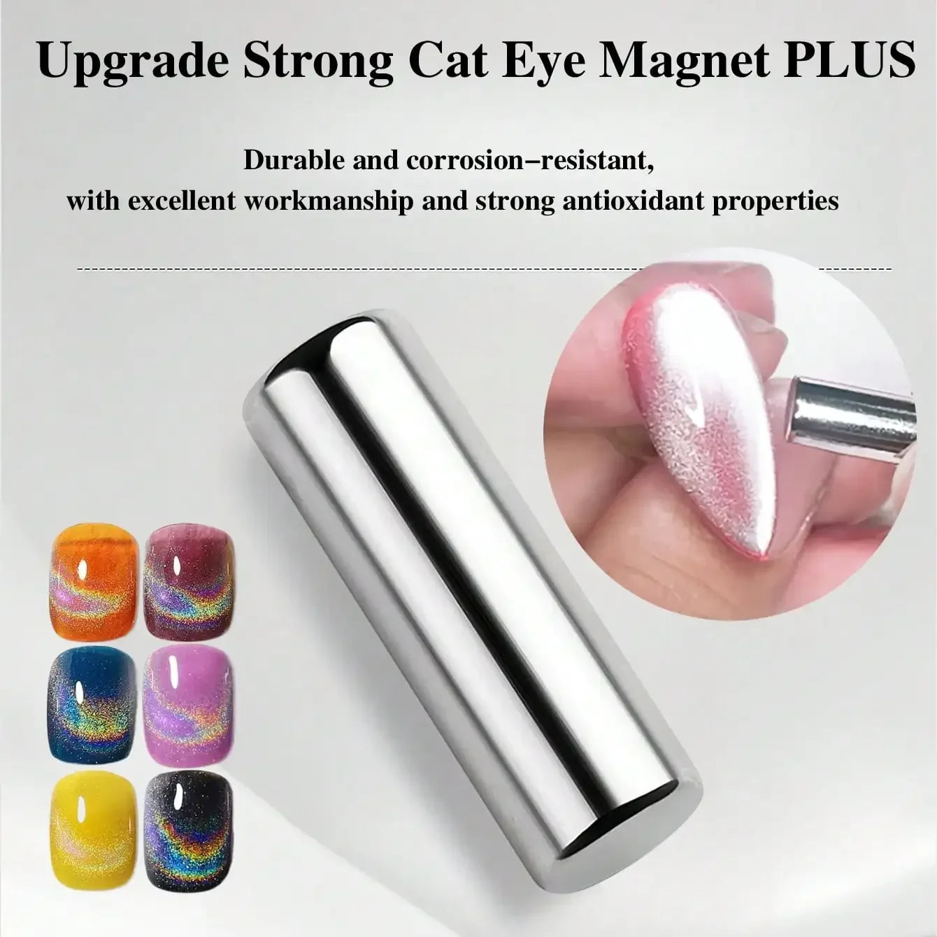 3x0.7cm Round Nail Art Cat Eye Gel Magnetic Pen for Gel Polish 3D Cat Eye Nails Painting Strong Magnet Stick Manicure DIY 2030 Tri Light Beauty