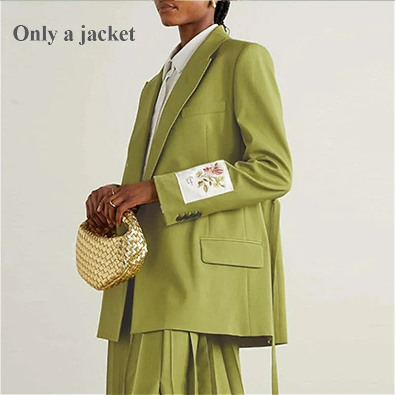 Modigirl Trendy Stylish Green Blazer Jacket for Women 2025 Fashion Spring Autumn Winter Loose Clothing Luxury Blazers Coat Woman LadyShow.Store