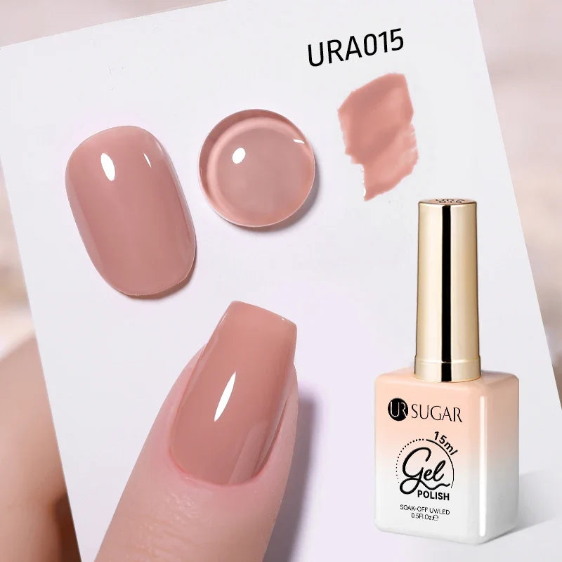 UR SUGAR 15ml Jelly Milky White Translucent Color Gel Polish Semi Permanent UV Gel Nail Art Soak Off Gel Varnish Latest Fashion Tri Light Beauty