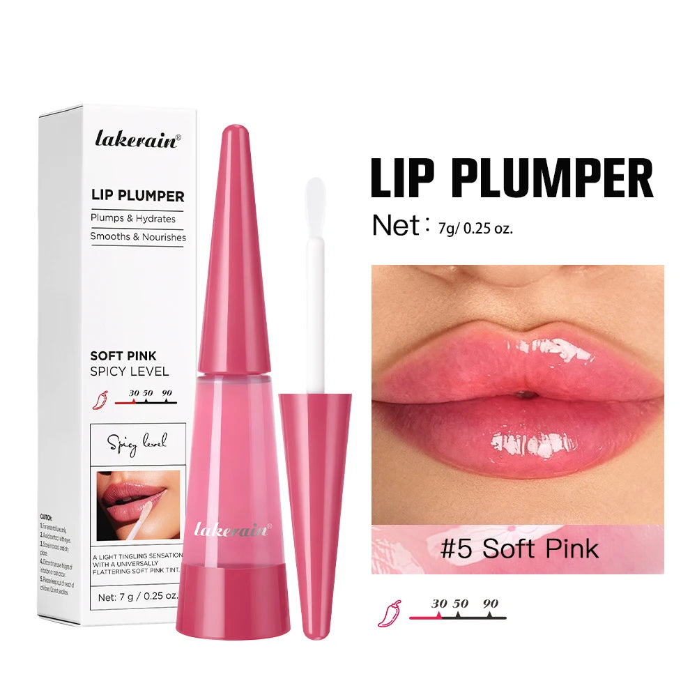 Lakerain Instant Lip Plumper Gloss Oil Lip Long-Lasting Moisturizer Volume Boosting Lip Oil Volumizing & Hydrating Non-Dry Plump Pi-Mart