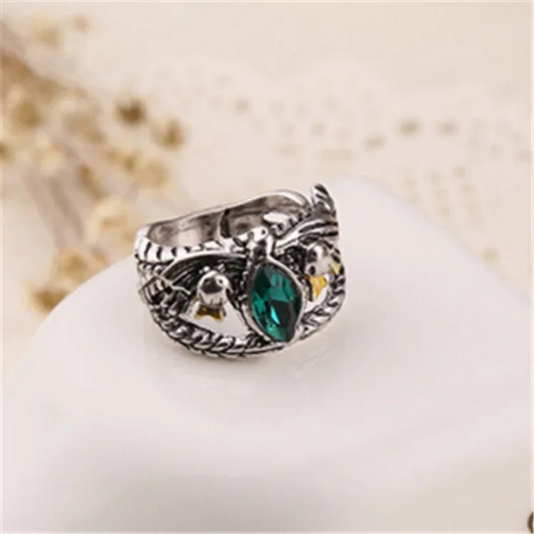New Fashion Barahir Aragorn Gondor Ring Men Women Green Crystal Ring Jewelry Pi-Mart