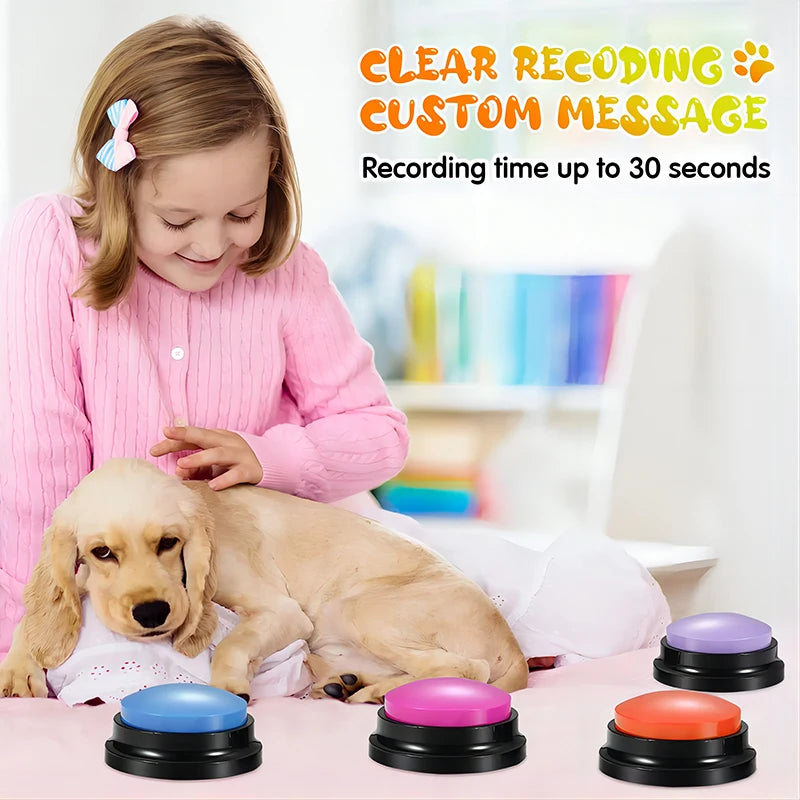 Dog Toys Funny  Recordable Pet Travel Talking Pet Starters Pet Speaking Buttons Portable Cute Pet Supplies Communication Dog Pi-Mart