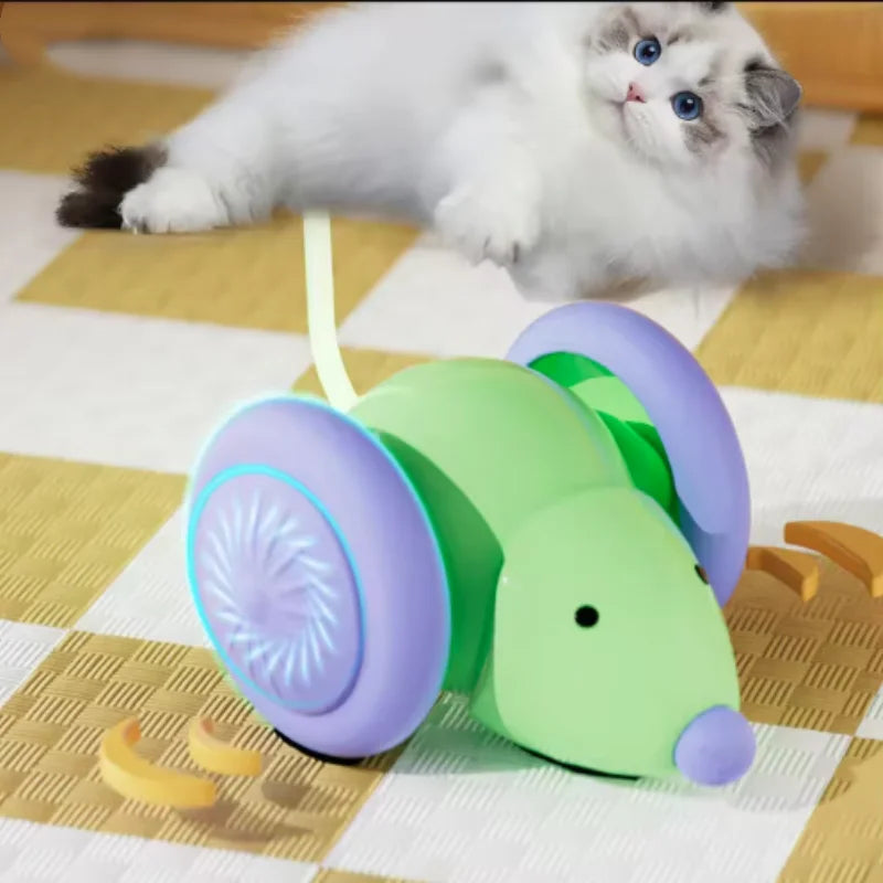 Interactive Cat Toy Electric Mouse Car Automatic Teaser Kitten Pet Toys Rechargeable Intelligent Obstacle Avoidance Cat Car Toy Pi-Mart