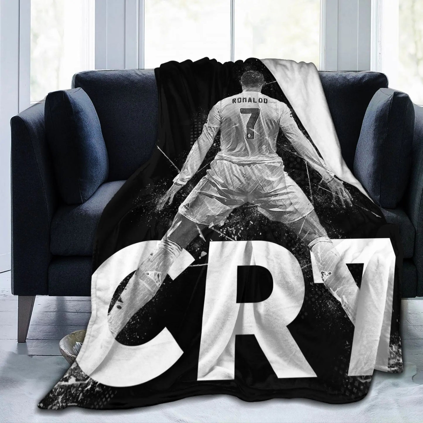 CR7  Football Soccer Blanket Ronaldos Flannel Funny Warm Throw Blanket for Bedding Lounge Decoration Pi-Mart