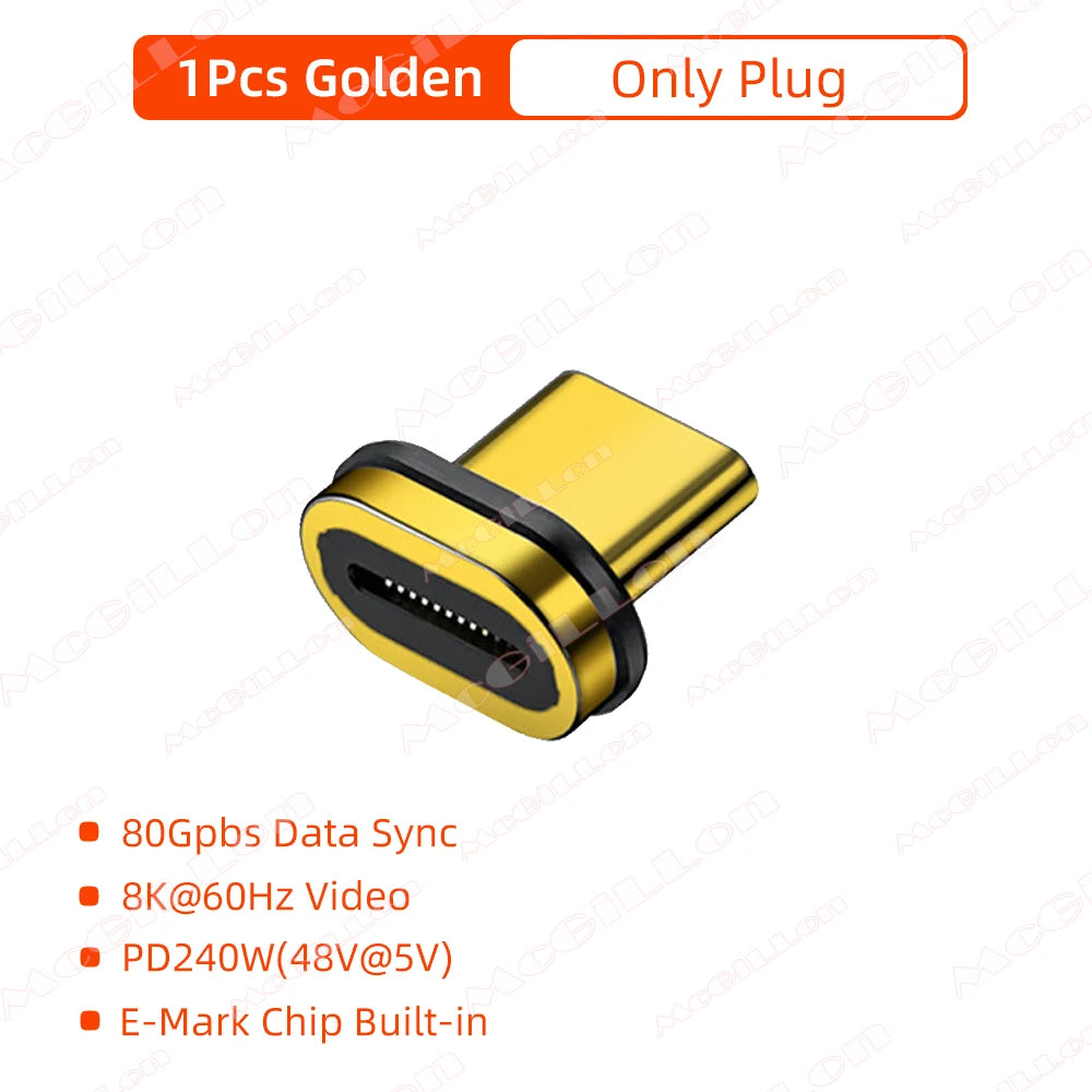 240W USB4.0 80Gbps Thunderbolt5 Magnetic Type-C OTG USB C To USB-C Fast Charge Magnet Converter Cable 8K@60Hz USB Type C Adapter Pi-Mart