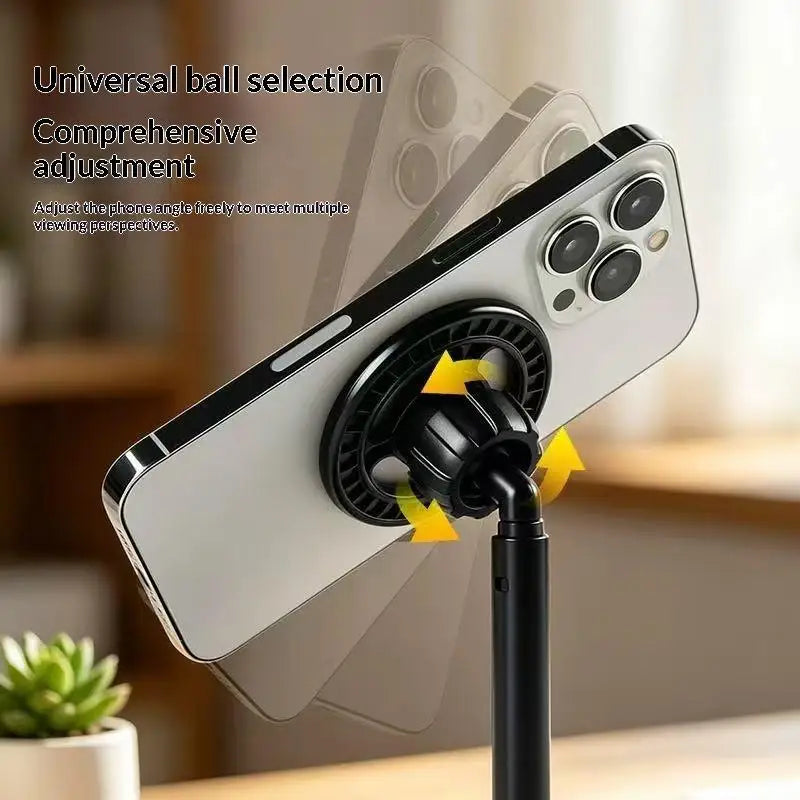 New··Adjustable Magnetic Phone Stand With Telescopic Pole And 360 Degree Rotation Desktop Holder For Compatible Smartphones Pi-Mart
