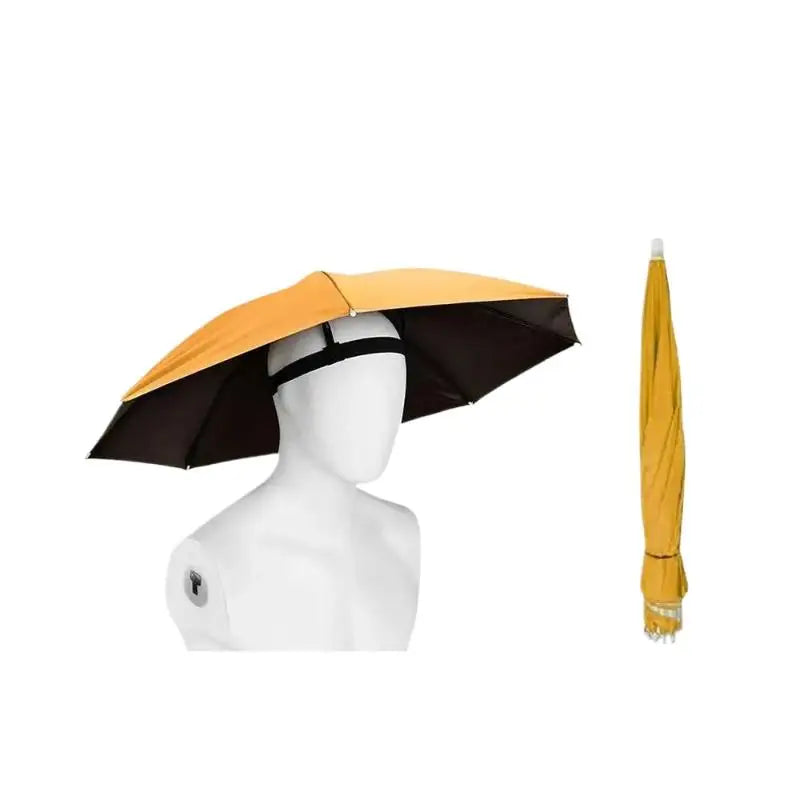 Foldable Head Umbrella Hat Windproof Fishing Head Wearing Sunshade Rain Gear Outdoor Portable Umbrella Camping Beach Head Hats Pi-Mart