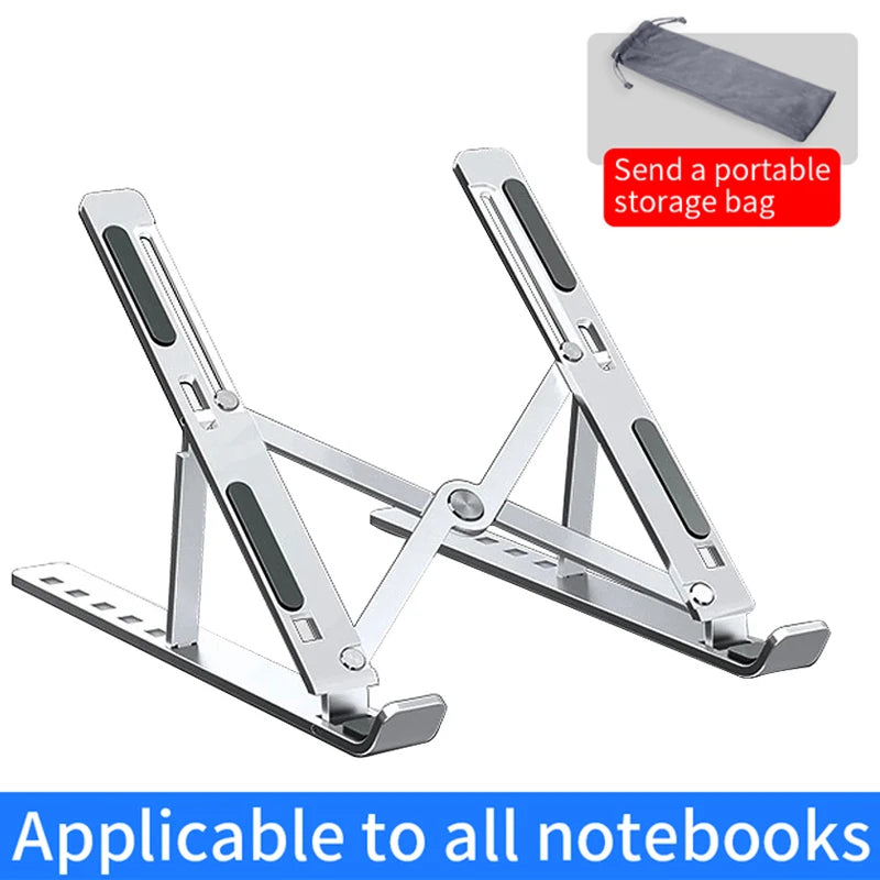 Aluminum Alloy Laptop Holder Stand Adjustable Foldable Portable for Notebook Computer Bracket Lifting Cooling Holder Non-slip Pi-Mart