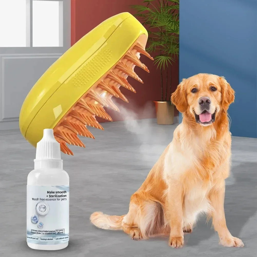 Dog Cat Steamy Brush Steam Brush Electric Sprayer for Massage Pet Grooming Tool Shedding 3 in 1 Electric Sprays Massage Combs Pi-Mart