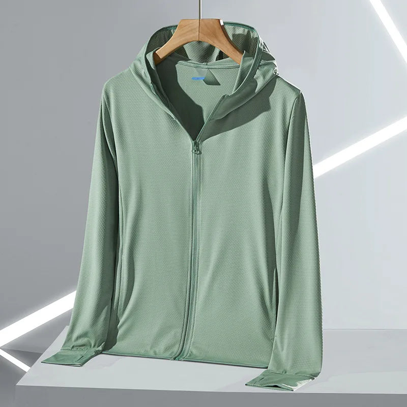 UPF45 UV Sun Protection Clothing Women's Zip Up thin Hoodie Long Sleeve Seatshirt Light Outdoor Fishing Running Hiking Jacket LadyShow.Store