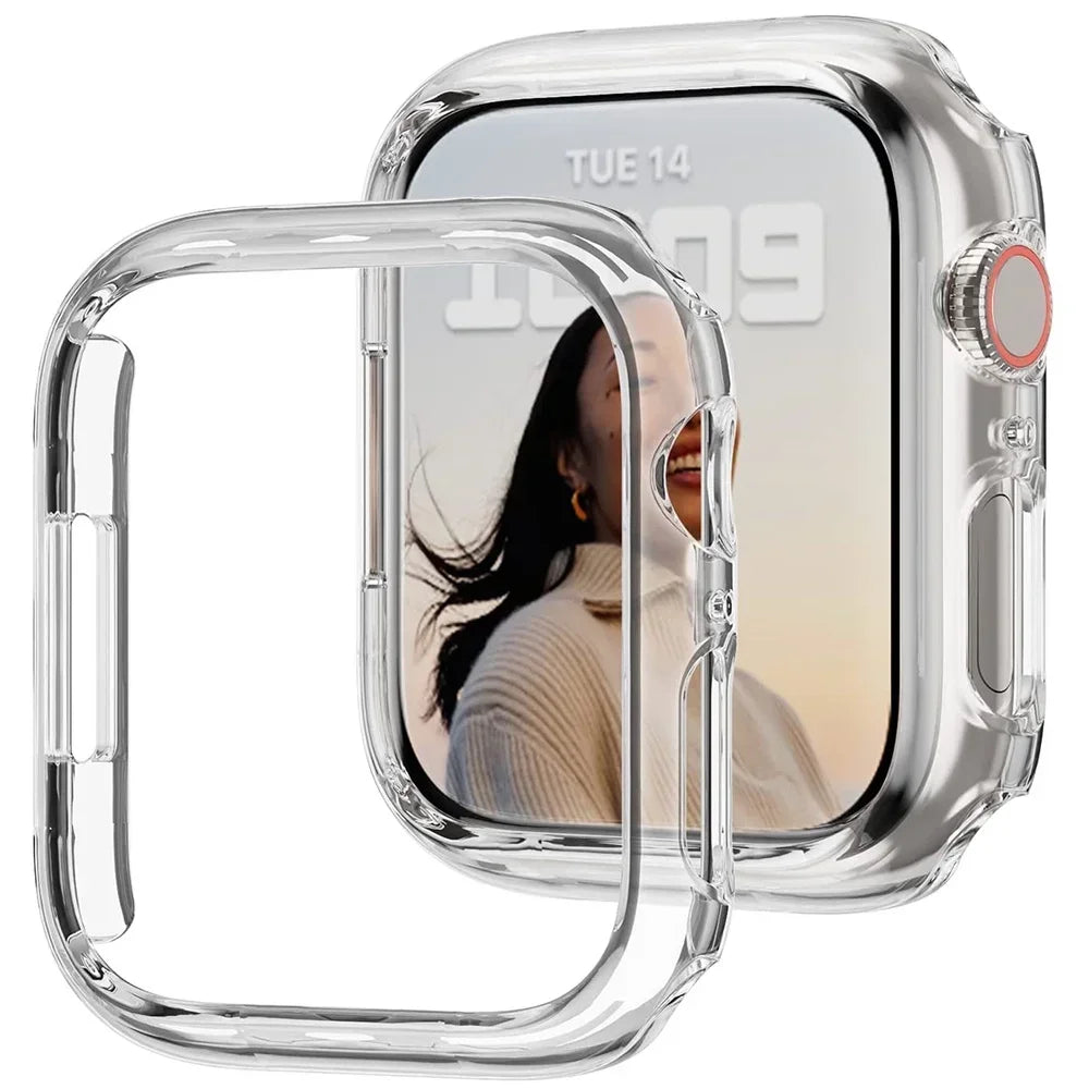 Cover for Apple Watch Case 45mm 41mm 44mm 40mm 42mm 38mm 46 49 mm Accessories PC Protector bumper iWatch Series 8 7 SE 6 5 4 3 9 LadyShow.Store