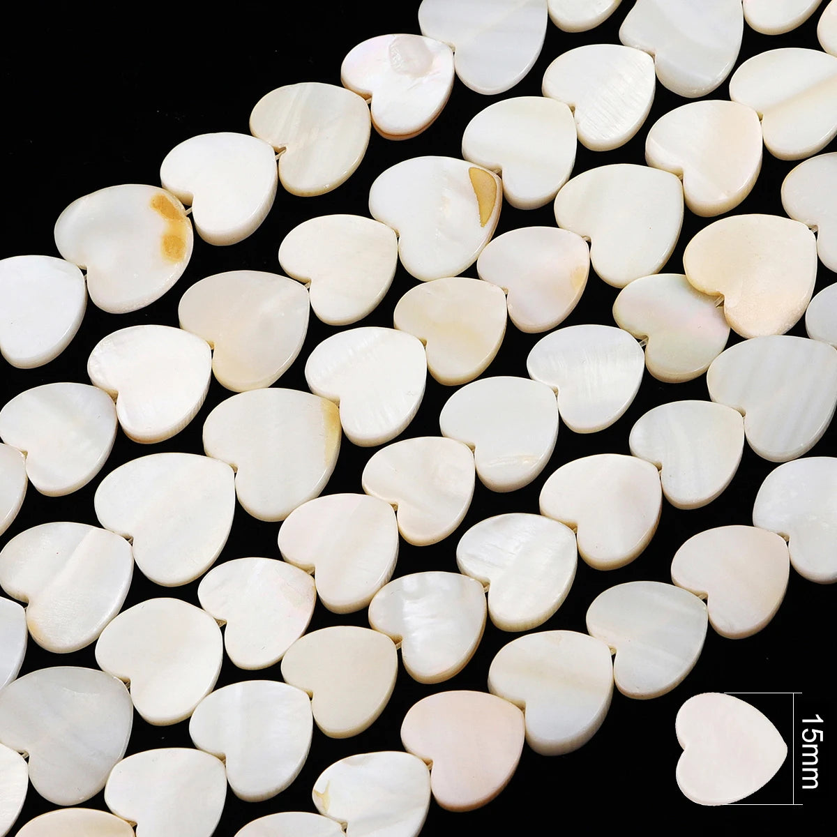 Natural Shell Beads Mother of Pearl Love Star Oval Round Flat Loose Spacer Beads for Jewelry Making DIY Charm Bracelet Necklace Pi-Mart