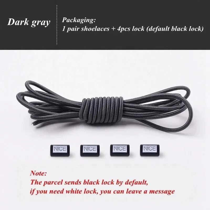 Fashion No Tie Shoelaces Elastic Laces Sneakers Flat Shoe Laces Without Ties Kids Adult Quick Shoelace One Size Fits All Shoes Pi-Mart