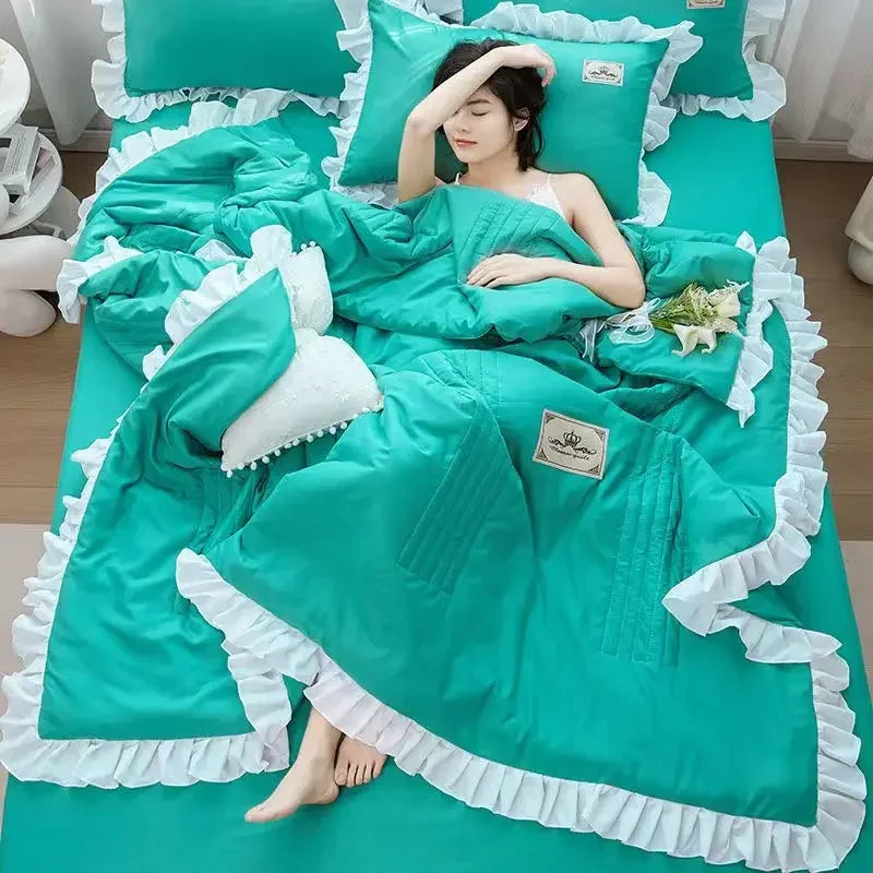 Summer Quilted Blanket Comforter Duvet Cover for Single Double Bed Air Condition Quilt Student Car Kids Adult Bed Cover Bedding Pi-Mart