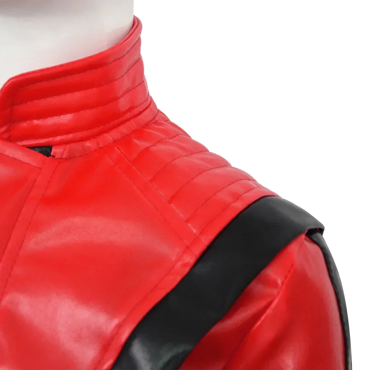 Classic Michael Red Leather Jacket Cosplay Costume Zipper Design Carnival Performance Wear Teen And Adult Pi-Mart