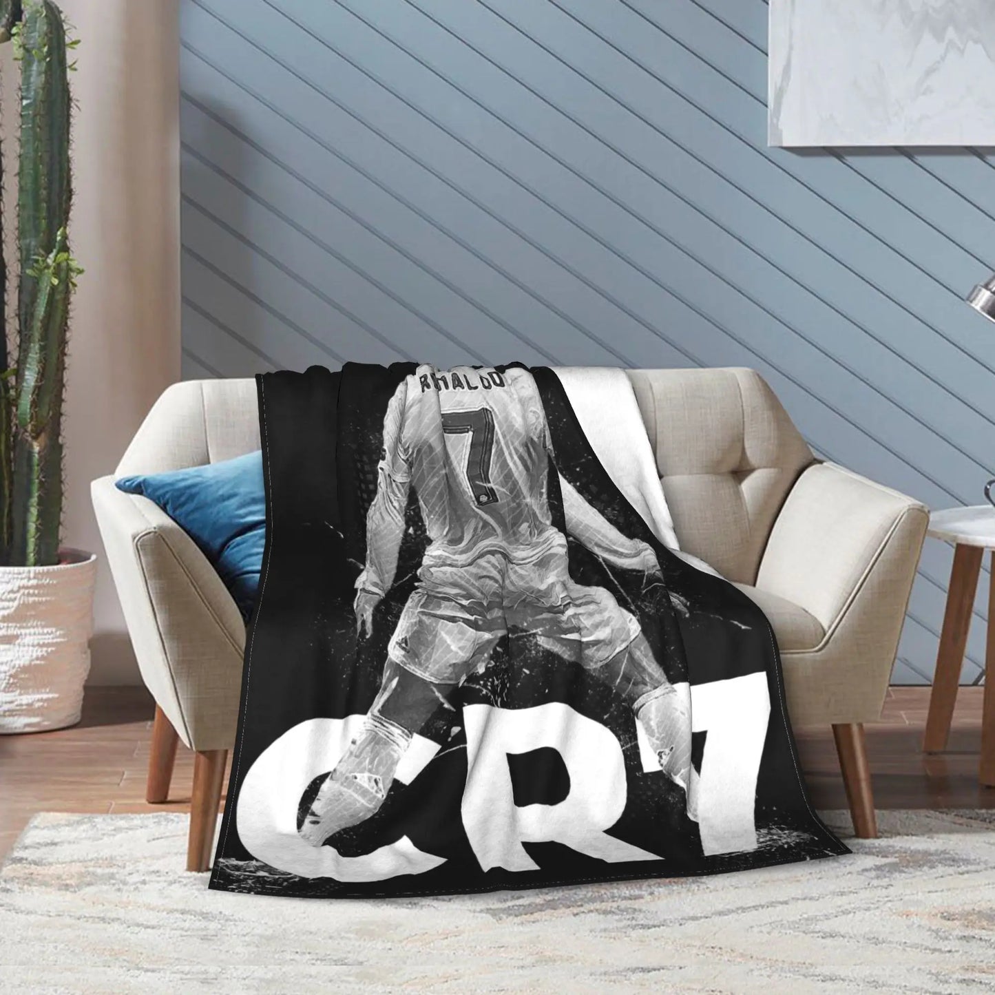 CR7  Football Soccer Blanket Ronaldos Flannel Funny Warm Throw Blanket for Bedding Lounge Decoration Pi-Mart