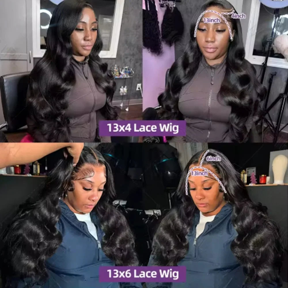 13x6 Body Wave Lace frontal Wig  Human Hair Pre Plucked Glueless 13X4 Brazilian Body Wave HD Transparent Lace Wigs For Women LadyShow.Store